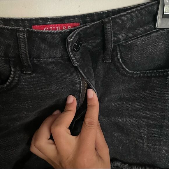 GUESS Mya Zipper Denim High Rise Shorts sz 24 - Picture 5 of 12